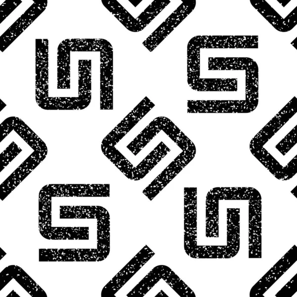 Grunge Patrón Sin Costura Con Textura Letra Negro — Archivo Imágenes Vectoriales