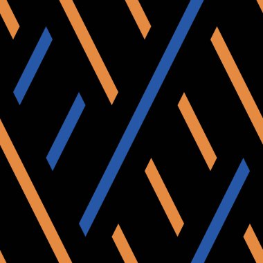 Turuncu ve mavi çizgileri olan geometrik desen 7148