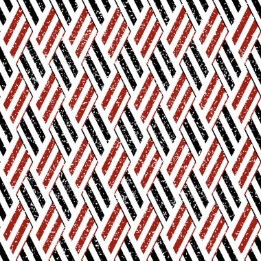 Siyah ve kırmızı çizgili kusursuz desen 7542