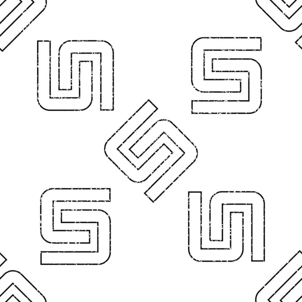黑色轮廓的无缝图案S字母纹理9 8026 — 图库矢量图片