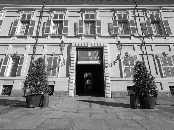 Palazzo Reale en Turín en blanco y negro — Foto de Stock