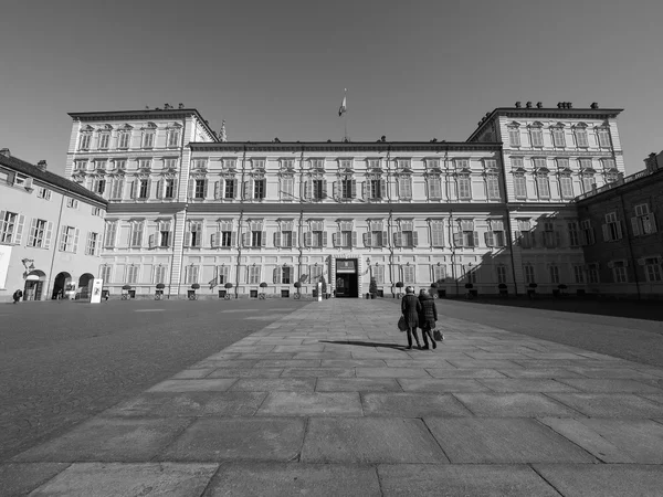 Palazzo Reale w Turynie w black_and_white — Zdjęcie stockowe