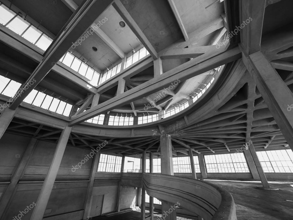 Lingotto Race Track In Turin In Black And White Stock