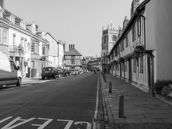 Widok na Stratford upon Avon w czerni i bieli — Zdjęcie stockowe