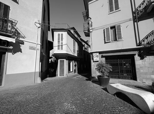 Historical city centre in Rivoli in black_and_white — Stock Photo, Image