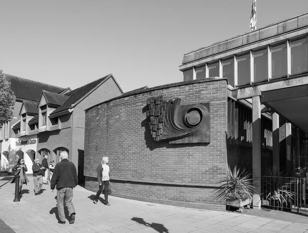 Shakespeare centre in Stratford upon Avon in black and white — Stock Photo, Image