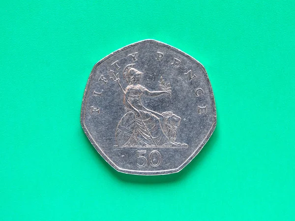 Moeda de libras esterlinas - 50 Pence — Fotografia de Stock