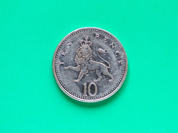 GBP-font érme - 10 Penny — Stock Fotó