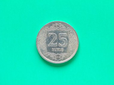 Türk sikke yeşil arka plan üzerinde