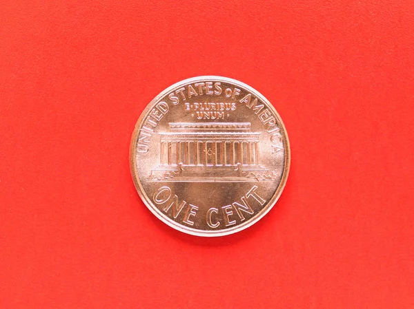 Долларовая монета - 1 цент — стоковое фото
