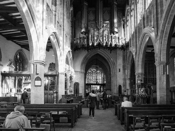 Église Sainte Trinité à Stratford sur Avon en noir et blanc — Photo