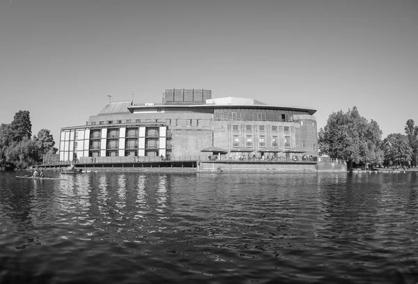 Royal Shakespeare Theatre a Stratford upon Avon in nero e wh — Foto Stock