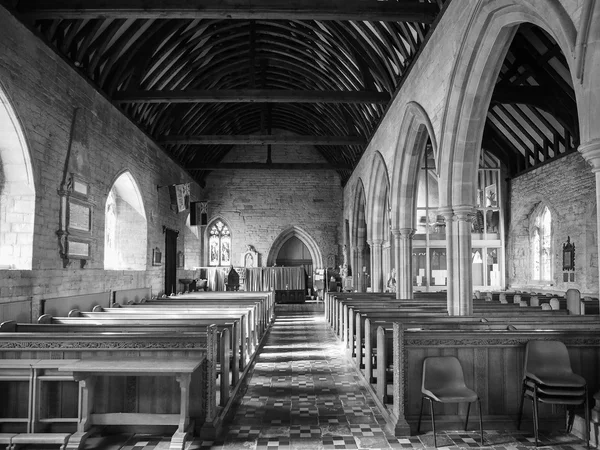 Iglesia de Santa María Magdalena en Tanworth en Arden en blanco y negro — Foto de Stock