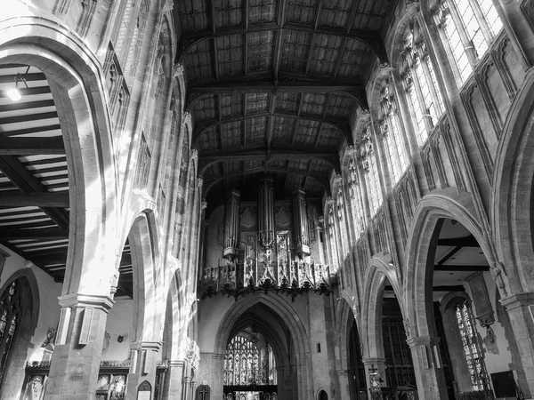 Chiesa della Santissima Trinità a Stratford upon Avon in bianco e nero — Foto Stock