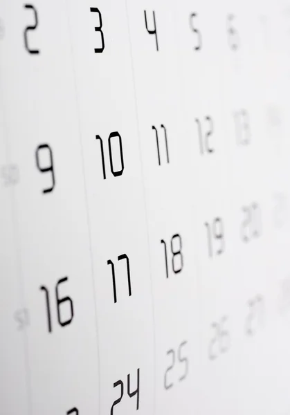 Pagina del calendario con focus selettivo — Foto Stock