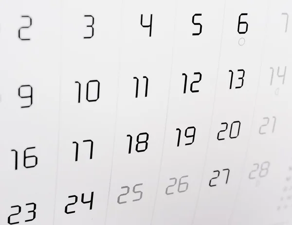 Kalender-sida med selektiv inriktning — Stockfoto