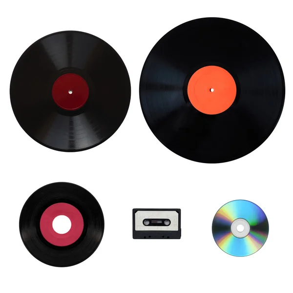 Size comparison of recording media — Stock Photo, Image