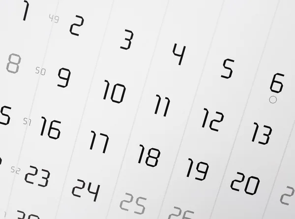 Page calendrier avec mise au point sélective — Photo