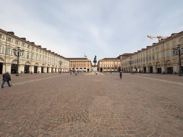 Piazza San Carlo в Турині — стокове фото