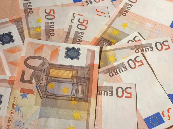 Vijftig euro-bankbiljetten — Stockfoto