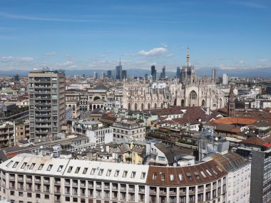 Milan, İtalya 'nın havadan görünüşü