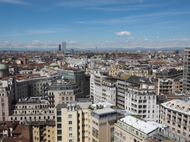 Milan, İtalya 'nın havadan görünüşü
