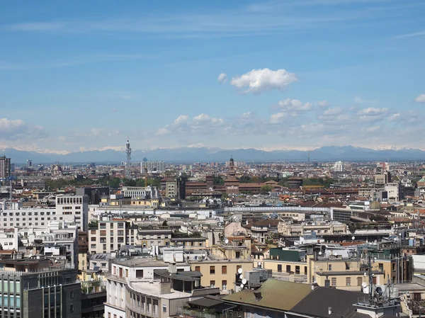 Widok z lotu ptaka, Mediolan, Włochy — Zdjęcie stockowe
