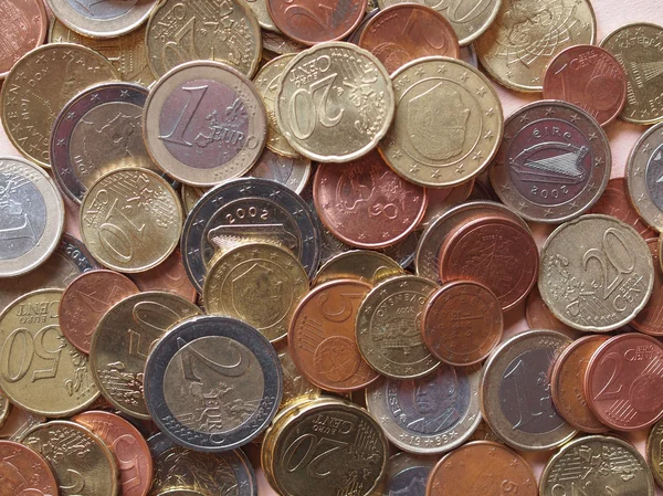 Fondo de monedas en euros —  Fotos de Stock