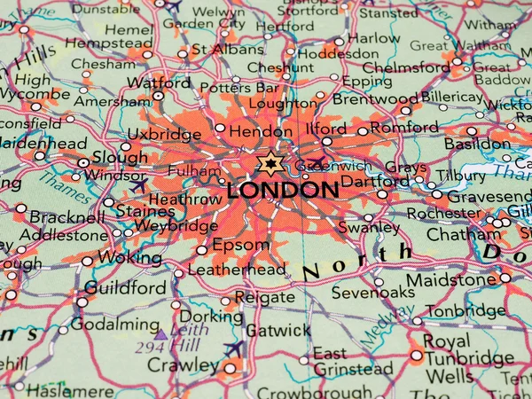 London map detail mit selektivem Fokus — Stockfoto