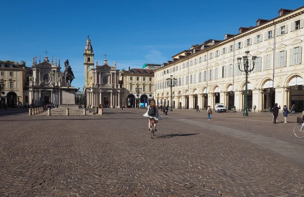 Piazza San Carlo в Турині — стокове фото