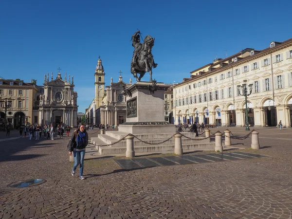 Piazza San Carlo em Turim — Fotografia de Stock