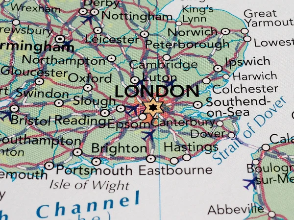 London map detail mit selektivem Fokus — Stockfoto