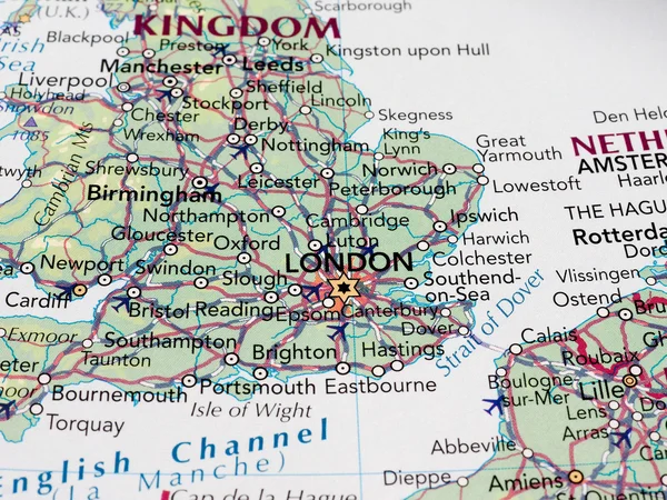 London karta detalj med selektiv inriktning — Stockfoto