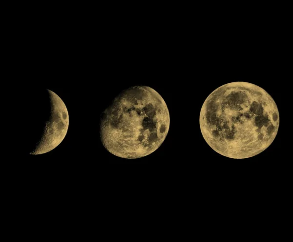 Moon phases sepia — Stock Photo, Image