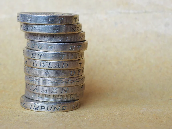 Pound coins pile — Stock Photo, Image