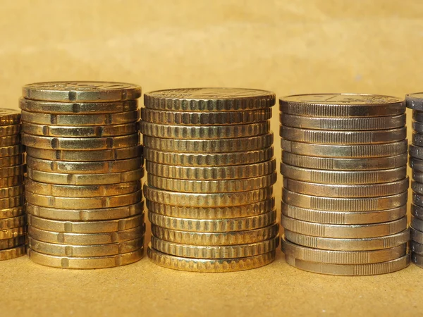 Monete in euro pila — Foto Stock