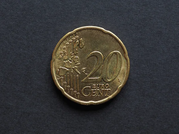 Twintig Cent euromunt — Stockfoto