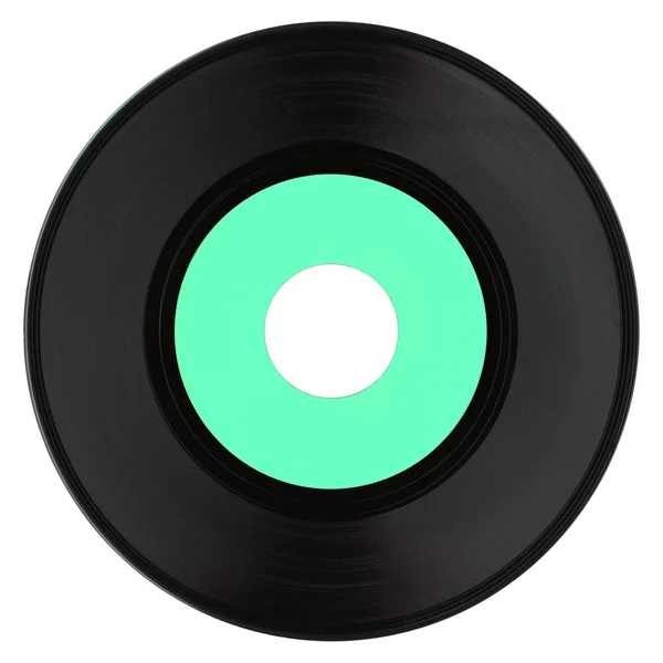 Виниловая пластинка с зеленой этикеткой — стоковое фото