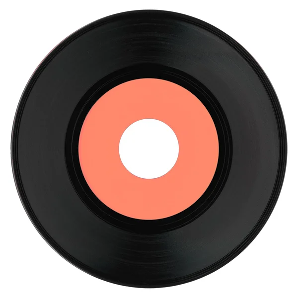オレンジ色のラベルを持つビニール レコード — ストック写真