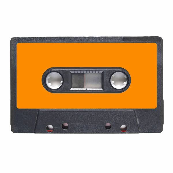 Tape cassette orange label — Stock Photo, Image