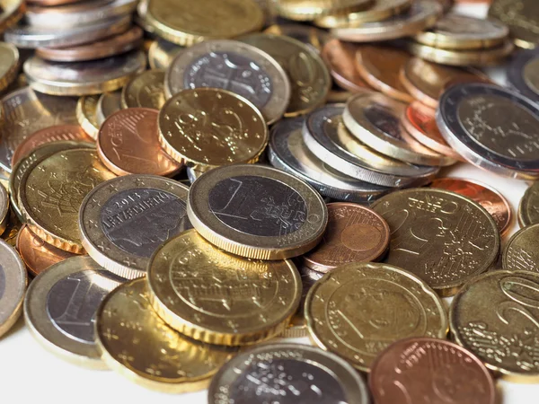 Birçok euro coins — Stok fotoğraf