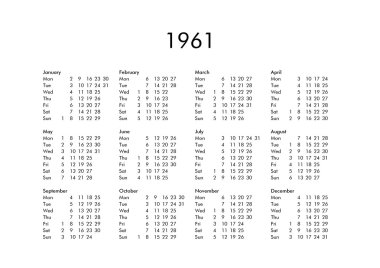 Takvim yıl 1961