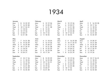 Takvim yıl 1934