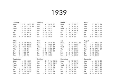 Takvim yıl 1939