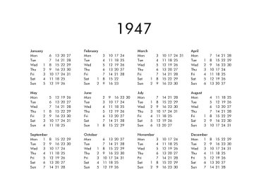 Takvim yılın 1947