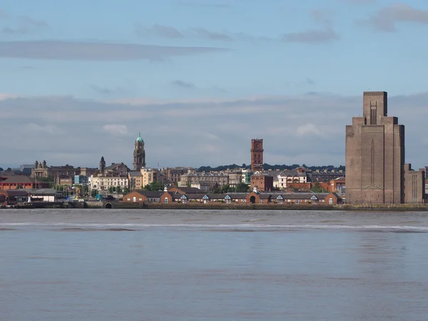 Zicht op Birkenhead in Liverpool — Stockfoto