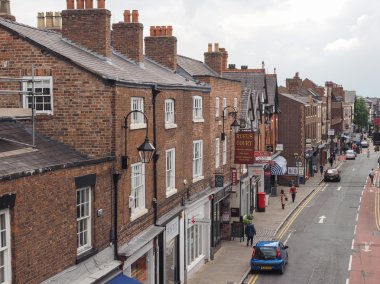 Chester eski şehir merkezinin görünümü