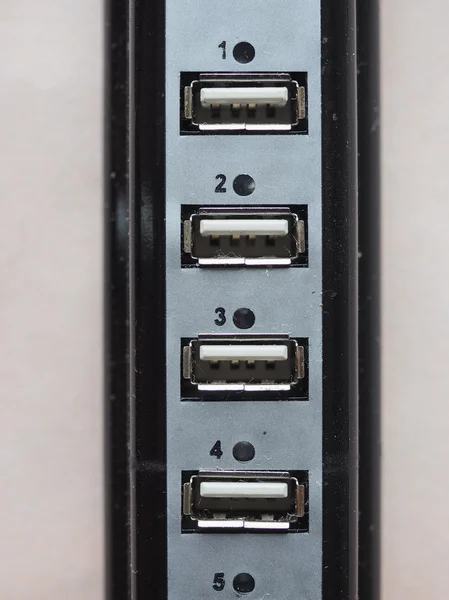 Muitas portas USB — Fotografia de Stock
