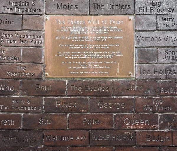 Wall of Fame in Liverpool — Stockfoto