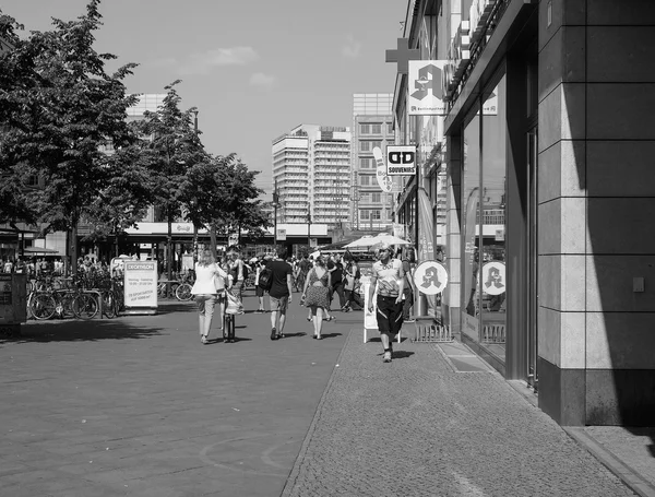 Alexanderplatz in Berlin in black and white — Stock Photo, Image